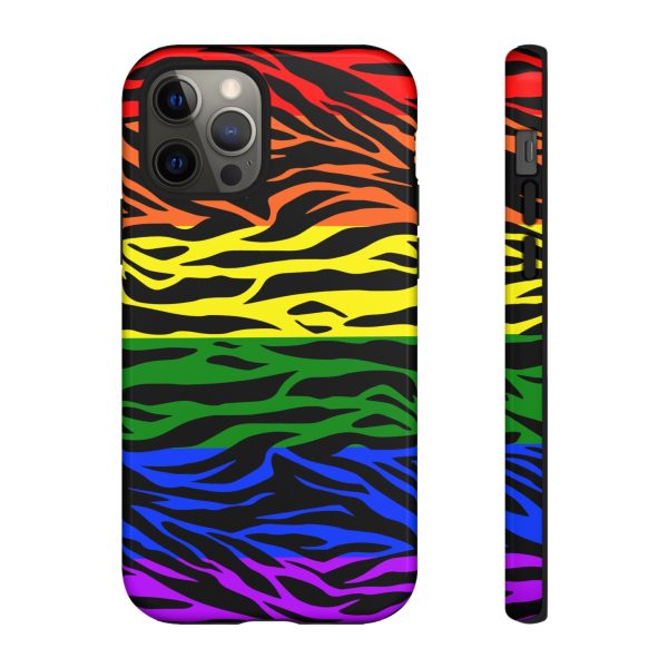 Pride LGBT Rainbow Discrete Tough Phone Case Tiger Print - Image 6