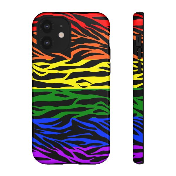 Pride LGBT Rainbow Discrete Tough Phone Case Tiger Print - Image 5