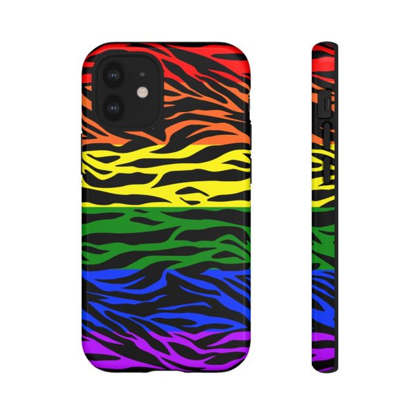 Pride LGBT Rainbow Discrete Tough Phone Case Tiger Print - Image 4