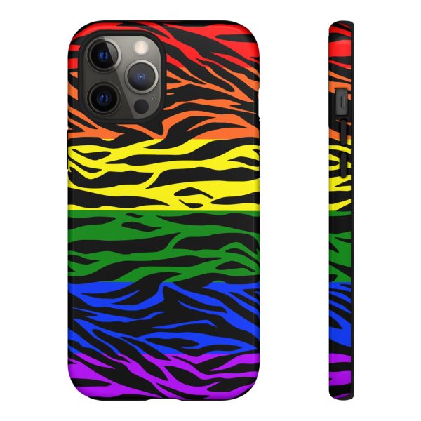 Pride LGBT Rainbow Discrete Tough Phone Case Tiger Print - Image 7