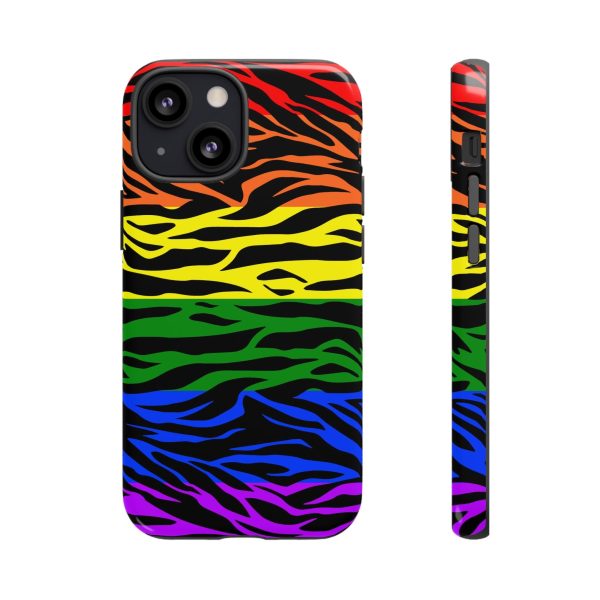 Pride LGBT Rainbow Discrete Tough Phone Case Tiger Print - Image 9