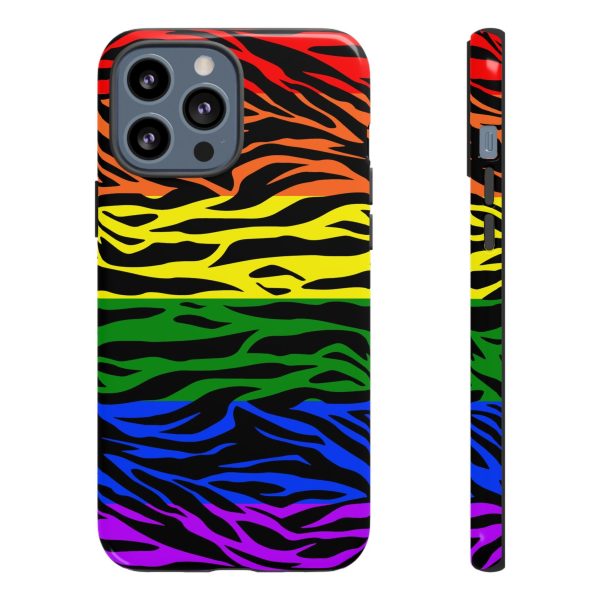 Pride LGBT Rainbow Discrete Tough Phone Case Tiger Print - Image 11