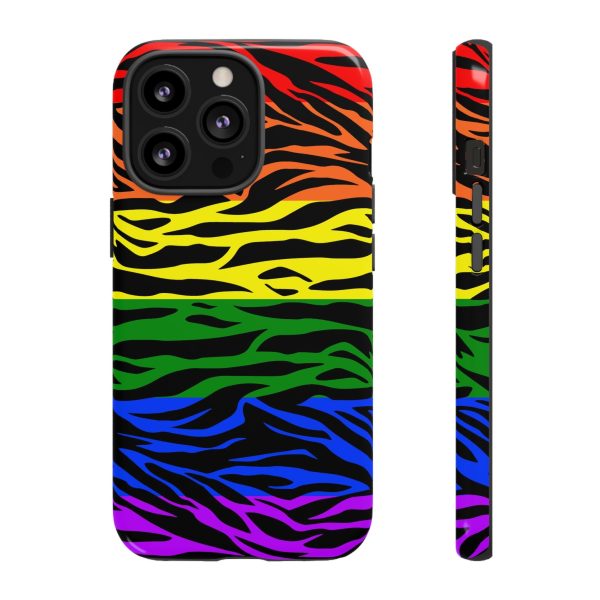 Pride LGBT Rainbow Discrete Tough Phone Case Tiger Print - Image 10