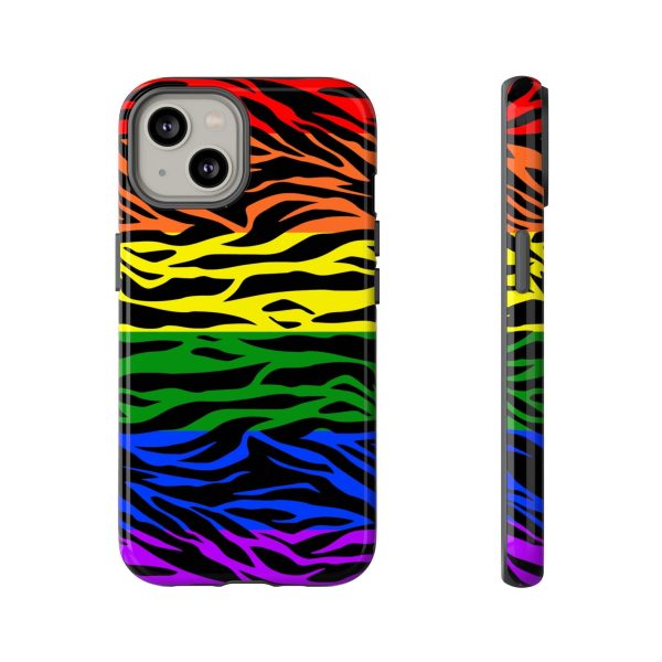 Pride LGBT Rainbow Discrete Tough Phone Case Tiger Print - Image 22