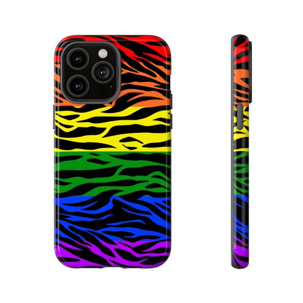 Pride LGBT Rainbow Discrete Tough Phone Case Tiger Print - Image 25