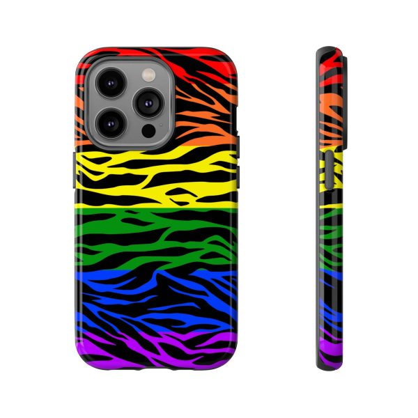 Pride LGBT Rainbow Discrete Tough Phone Case Tiger Print - Image 23