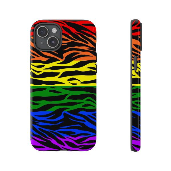 Pride LGBT Rainbow Discrete Tough Phone Case Tiger Print - Image 32