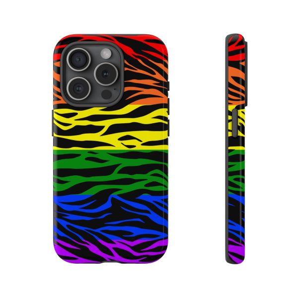 Pride LGBT Rainbow Discrete Tough Phone Case Tiger Print - Image 33