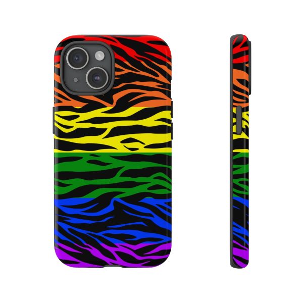 Pride LGBT Rainbow Discrete Tough Phone Case Tiger Print - Image 31