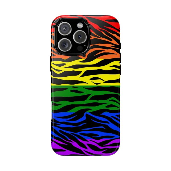 Pride LGBT Rainbow Discrete Tough Phone Case Tiger Print - Image 43