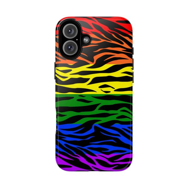 Pride LGBT Rainbow Discrete Tough Phone Case Tiger Print - Image 41