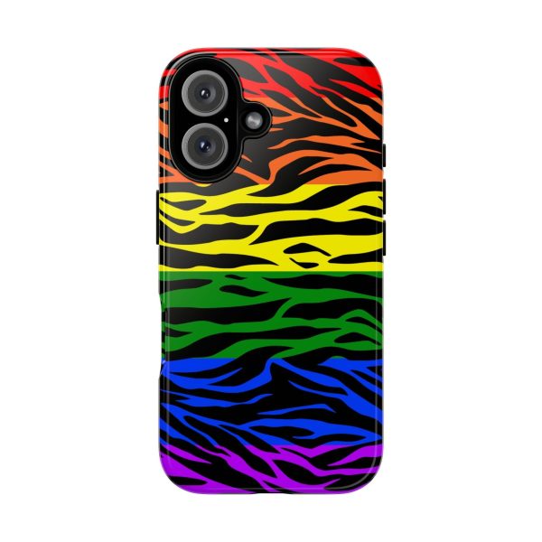 Pride LGBT Rainbow Discrete Tough Phone Case Tiger Print - Image 40