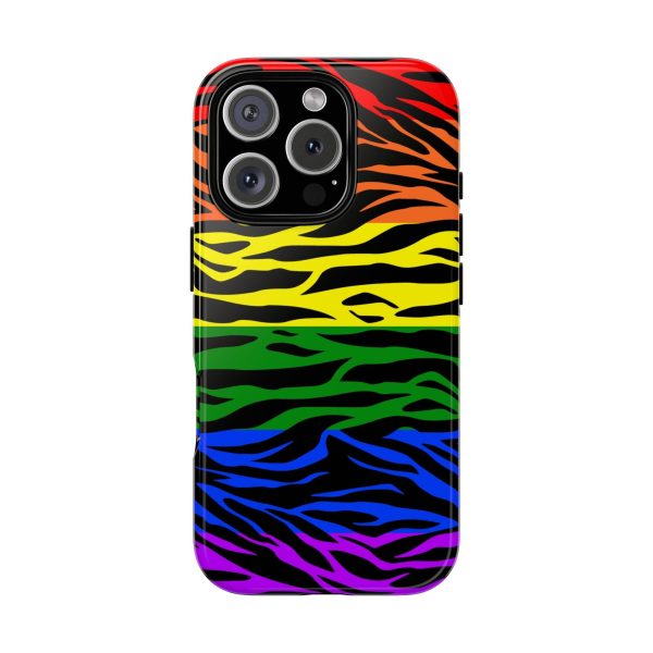 Pride LGBT Rainbow Discrete Tough Phone Case Tiger Print - Image 42