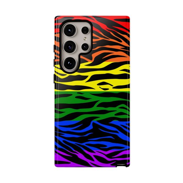 Pride LGBT Rainbow Discrete Tough Phone Case Tiger Print - Image 37