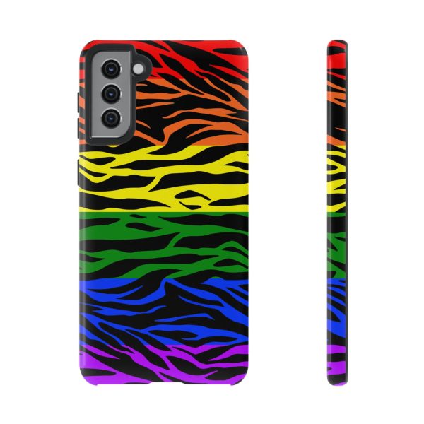 Pride LGBT Rainbow Discrete Tough Phone Case Tiger Print - Image 13