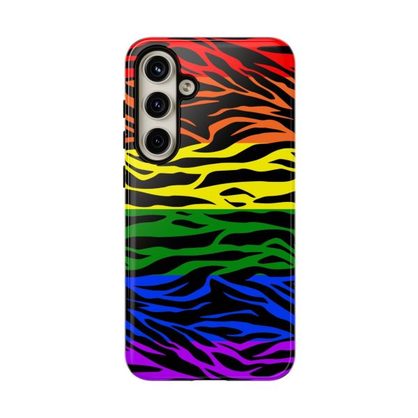 Pride LGBT Rainbow Discrete Tough Phone Case Tiger Print - Image 36