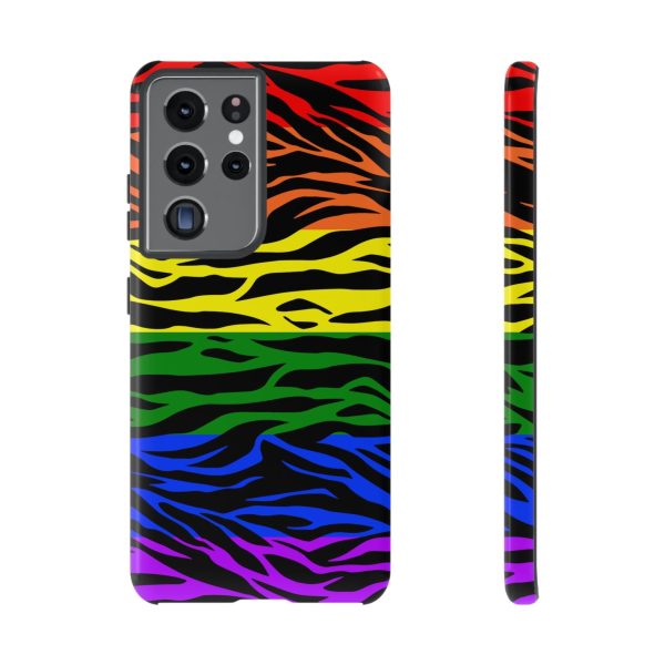 Pride LGBT Rainbow Discrete Tough Phone Case Tiger Print - Image 14