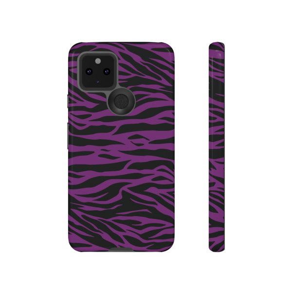 Purple Black Tiger print tough phone case - Image 15