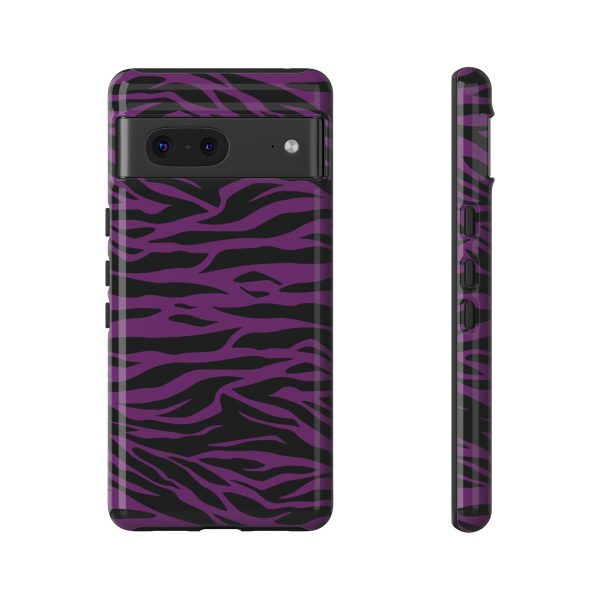 Purple Black Tiger print tough phone case - Image 29