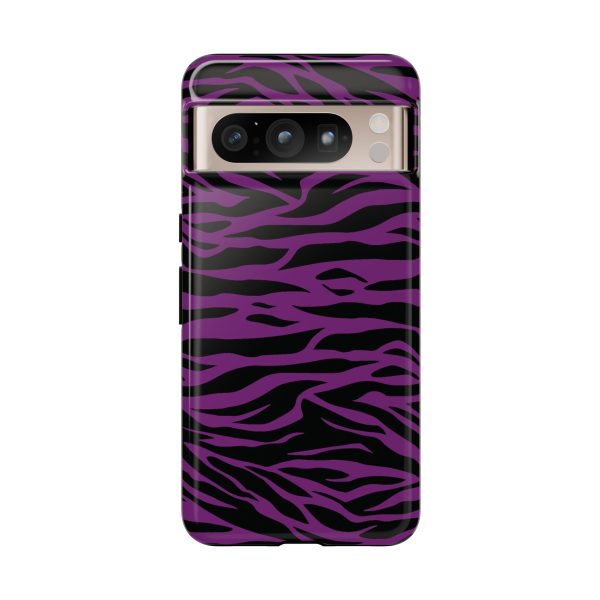 Purple Black Tiger print tough phone case - Image 38