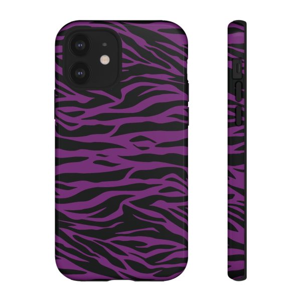 Purple Black Tiger print tough phone case - Image 5