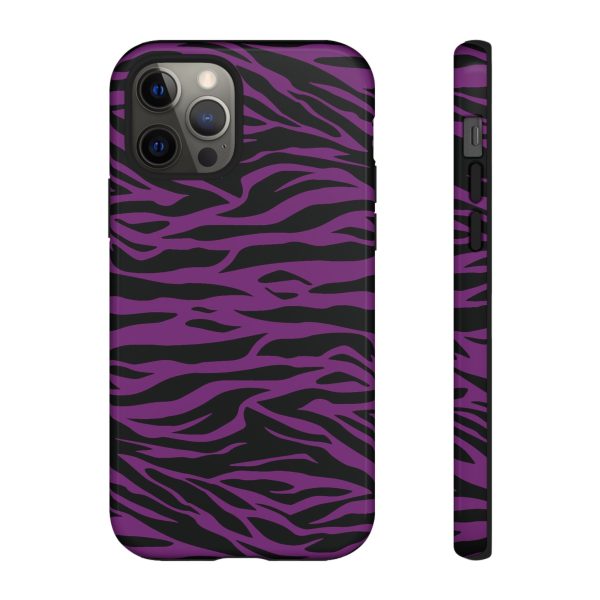 Purple Black Tiger print tough phone case - Image 6