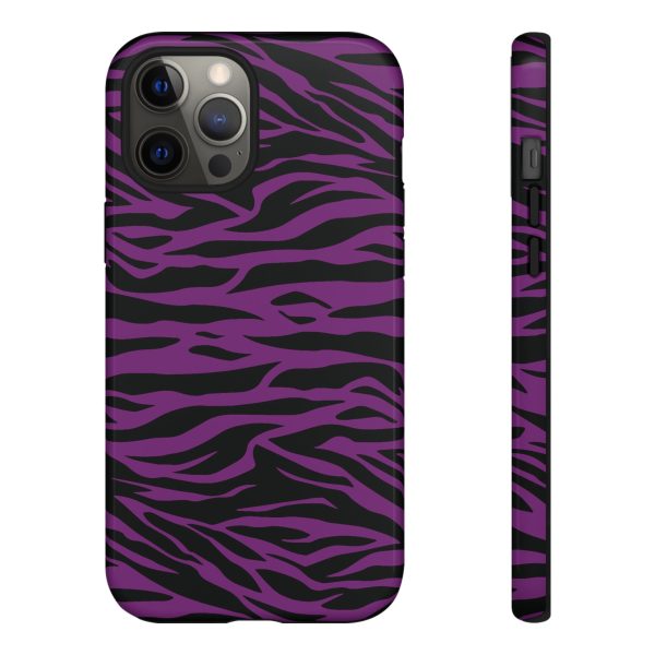 Purple Black Tiger print tough phone case - Image 7