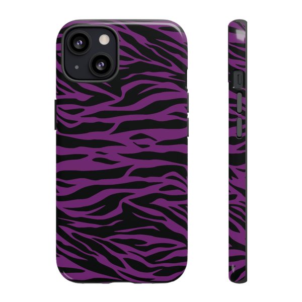 Purple Black Tiger print tough phone case - Image 8