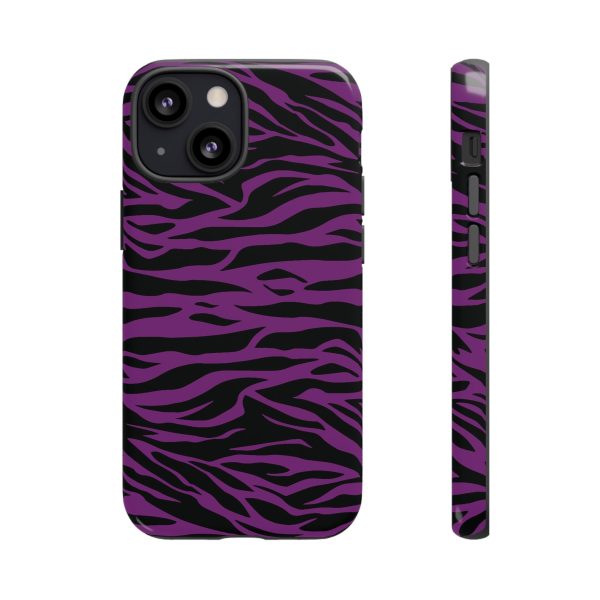 Purple Black Tiger print tough phone case - Image 9