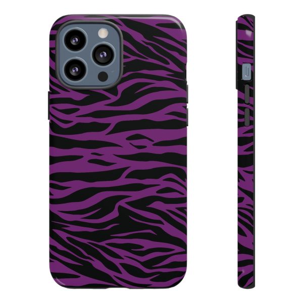 Purple Black Tiger print tough phone case - Image 11