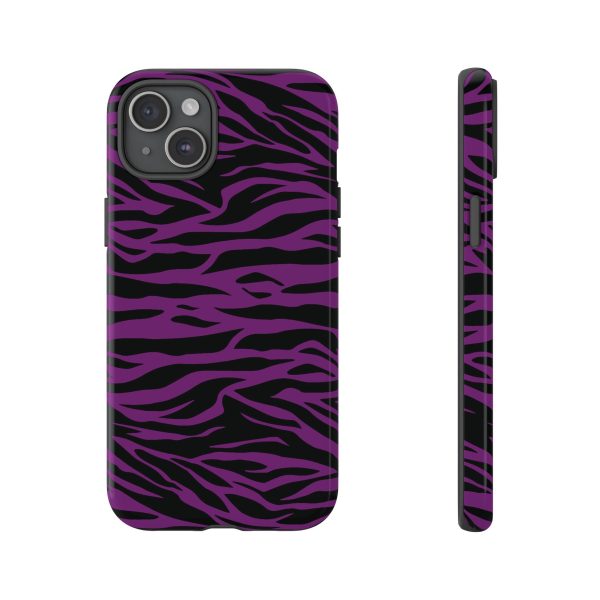 Purple Black Tiger print tough phone case - Image 32