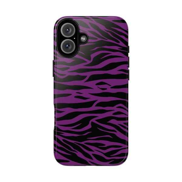 Purple Black Tiger print tough phone case - Image 41