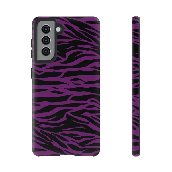 Purple Black Tiger print tough phone case - Image 12