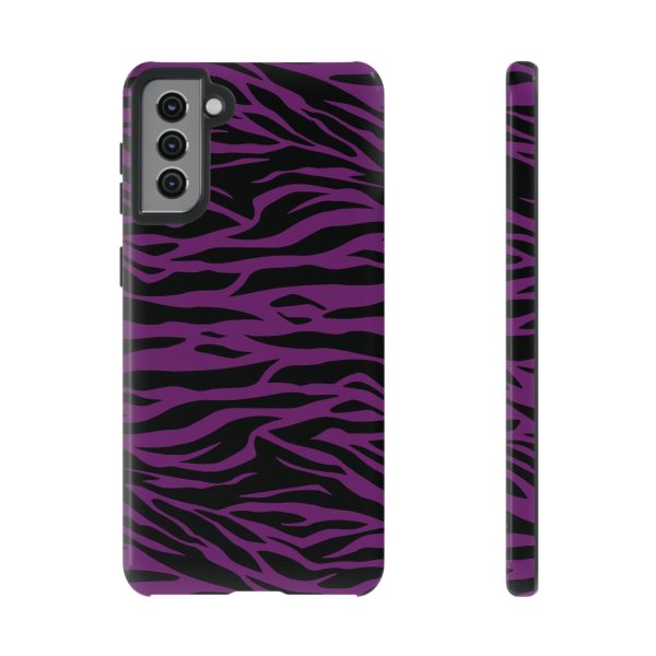 Purple Black Tiger print tough phone case - Image 13