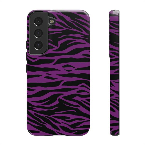 Purple Black Tiger print tough phone case - Image 19