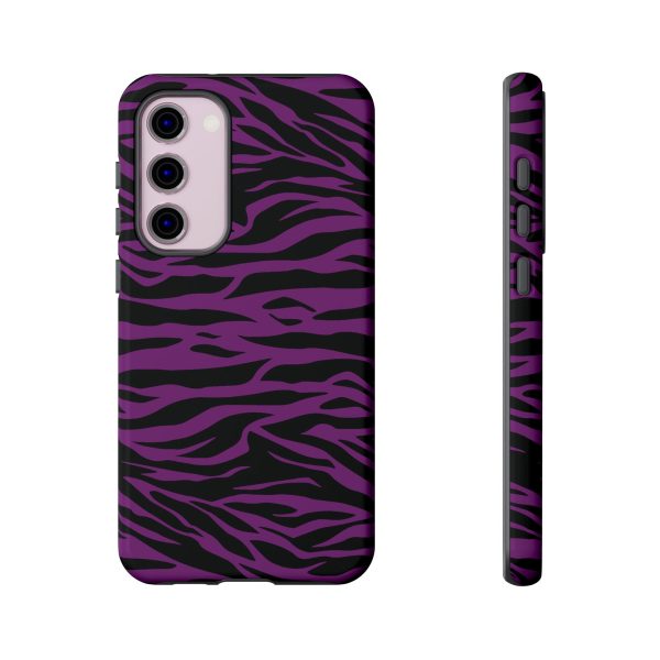 Purple Black Tiger print tough phone case - Image 27