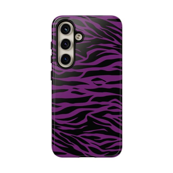 Purple Black Tiger print tough phone case - Image 35