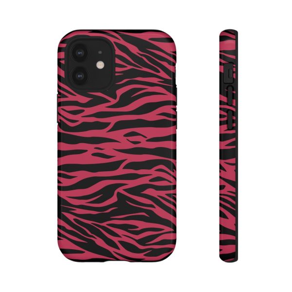 Viva Magenta Cute Wild Tiger Print Pattern Tough Phone Case - Image 4