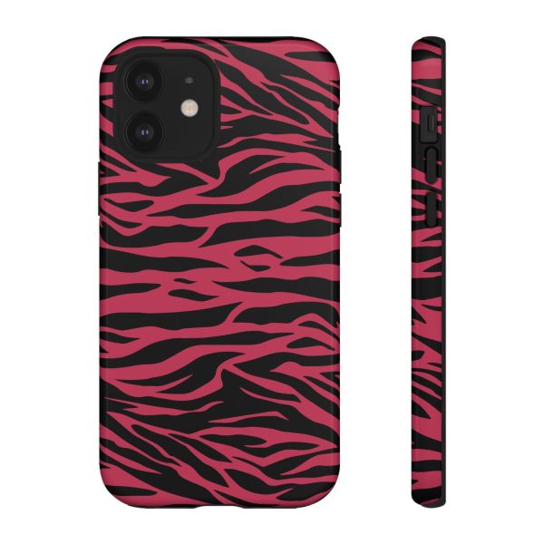 Viva Magenta Cute Wild Tiger Print Pattern Tough Phone Case - Image 5