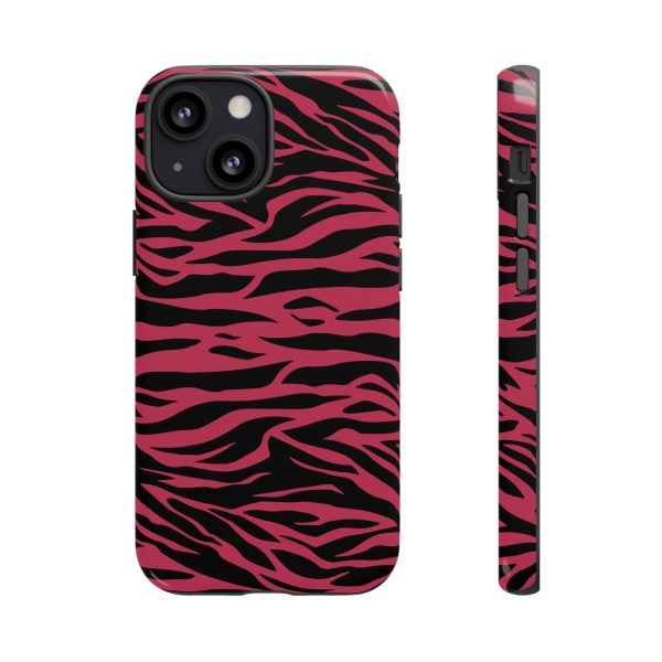 Viva Magenta Cute Wild Tiger Print Pattern Tough Phone Case - Image 9