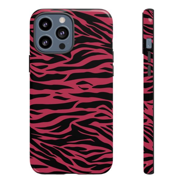 Viva Magenta Cute Wild Tiger Print Pattern Tough Phone Case - Image 11