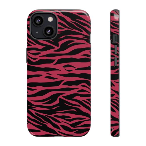 Viva Magenta Cute Wild Tiger Print Pattern Tough Phone Case - Image 8