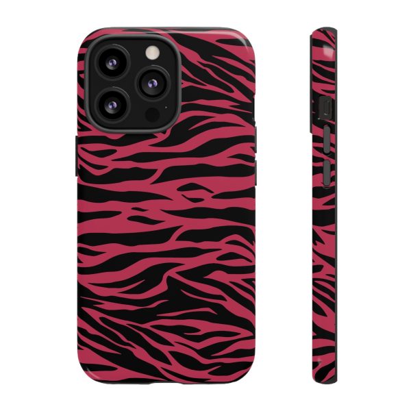 Viva Magenta Cute Wild Tiger Print Pattern Tough Phone Case - Image 10