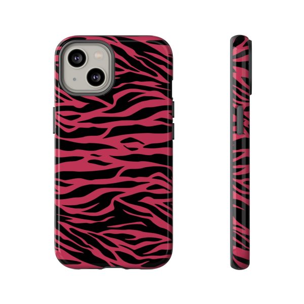 Viva Magenta Cute Wild Tiger Print Pattern Tough Phone Case - Image 22