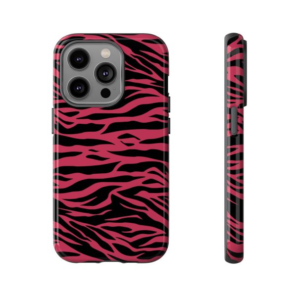 Viva Magenta Cute Wild Tiger Print Pattern Tough Phone Case - Image 23