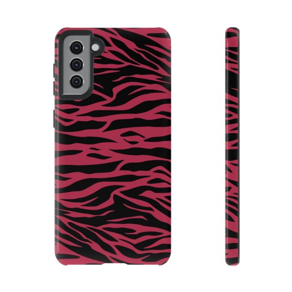 Viva Magenta Cute Wild Tiger Print Pattern Tough Phone Case - Image 13