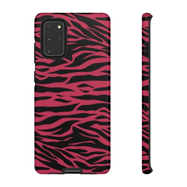 Viva Magenta Cute Wild Tiger Print Pattern Tough Phone Case - Image 3