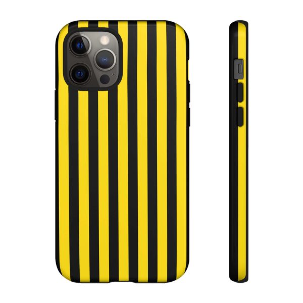 Yellow & Black Stripe Tough Case Phone Case for iPhone, Samsung, Google Mobile phones - Image 3