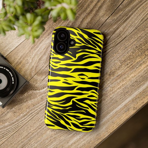 Yellow Cute Wild Tiger Print Pattern Tough Phone Case - Image 45