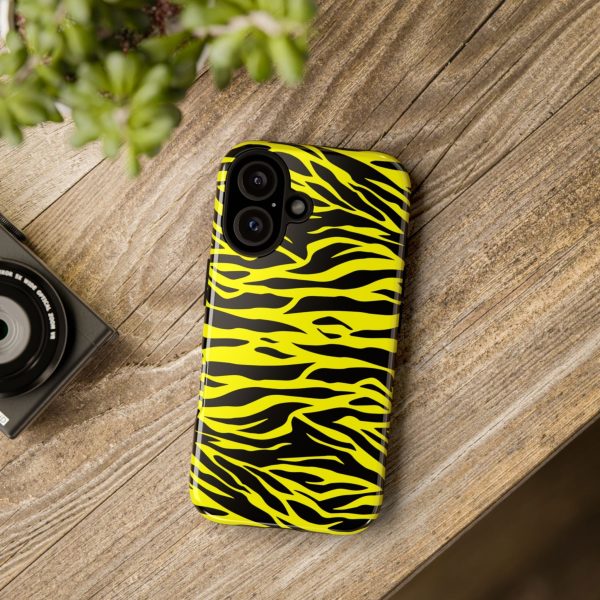 Yellow Cute Wild Tiger Print Pattern Tough Phone Case - Image 44